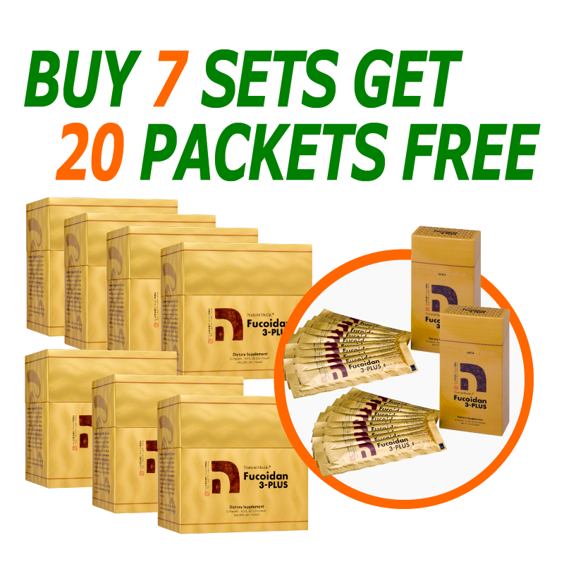 Fucoidan 3-Plus Liquid 7 Sets + 20 Packets Free