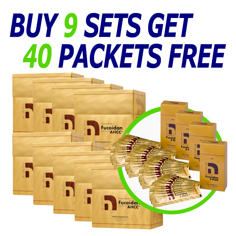 Fucoidan Powered with AHCC® Liquid 9 Sets + 40 Packets Free