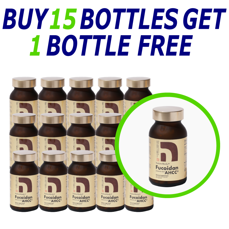 Fucoidan kết hợp AHCC® Dạng viên Mua 15 chai - Tặng 1 chai