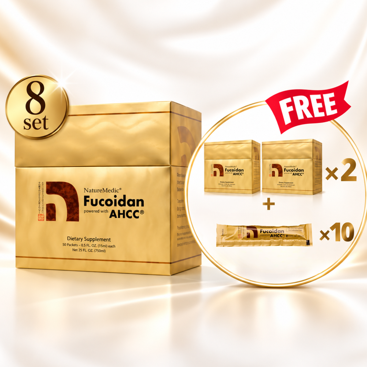 AHCC® Liquid Buy 8 Set Get 2 Sets + 10 Packets Free