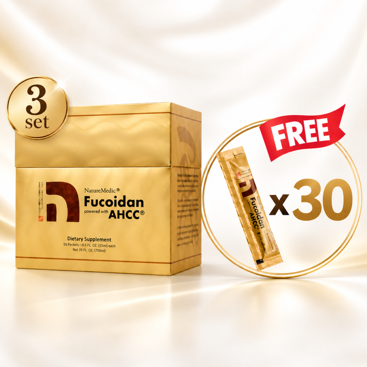 AHCC® Liquid Buy 3 Set Get 30 Packets Free